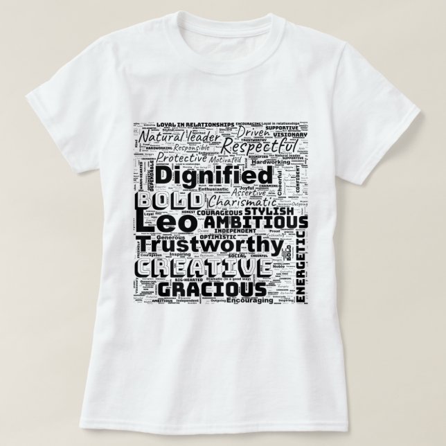 T-shirt Leo Zodiac Mot Cloud Inspiration (Design devant)