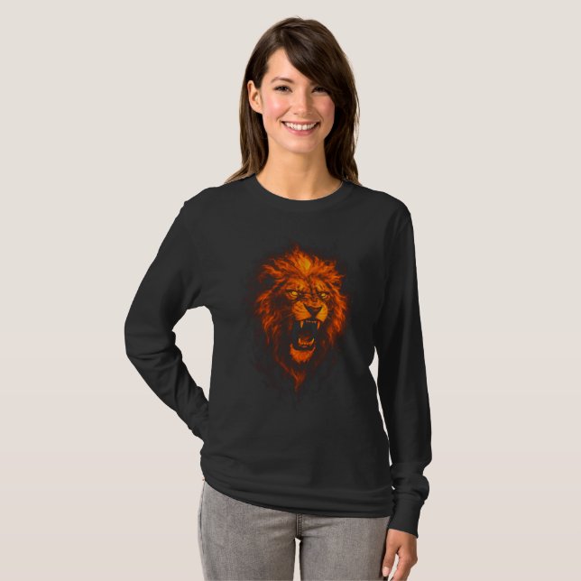 T-shirt León de fuego Camiseta manga larga (Devant entier)