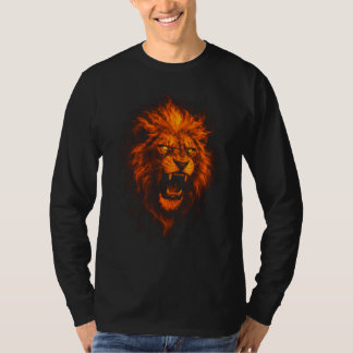 T-shirt León de fuego Camiseta manga larga