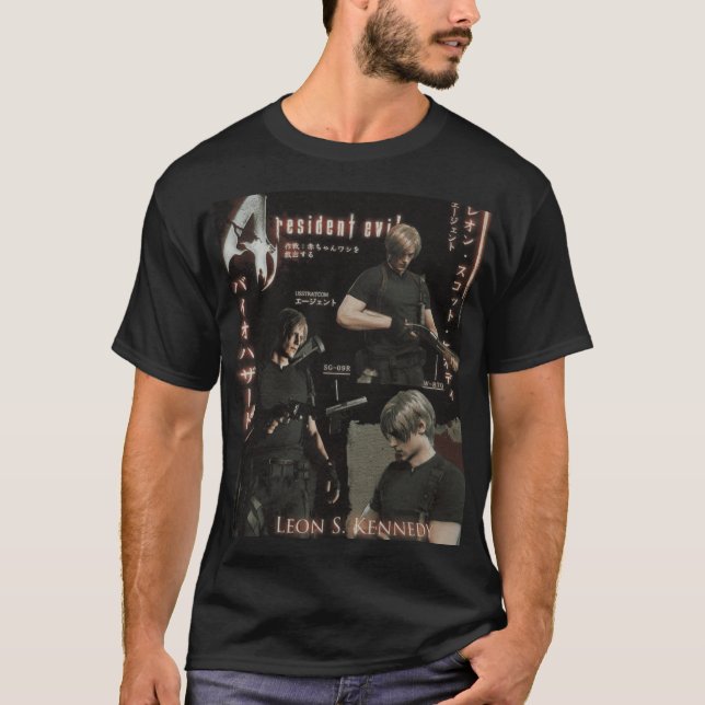 T-shirt Leon Kennedy Character Poster caesium boy (Devant)