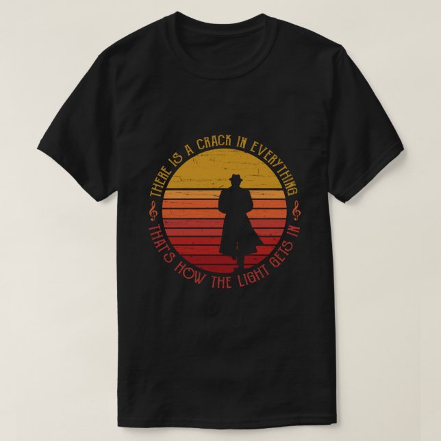 T-shirt Leonard Cohen Il y a une fissure dans tout (Design devant)