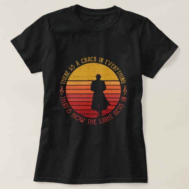 T-shirt Leonard Cohen Il y a une fissure dans tout (Design devant)