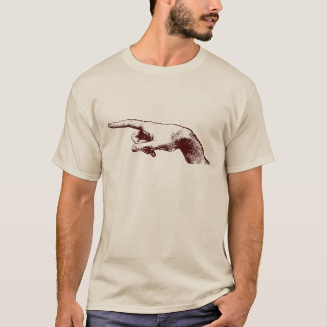 T-shirt Leonard Da Vinci pointant du doigt (Devant)