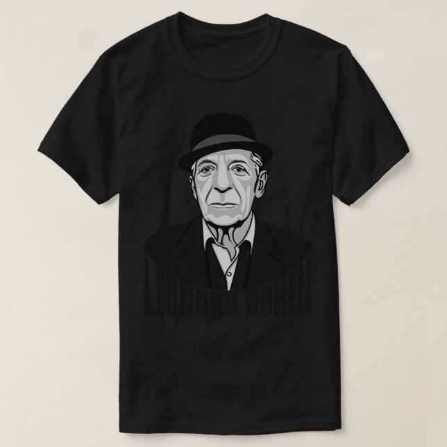 T-shirt Leonard Norman Cohen Art (Design devant)