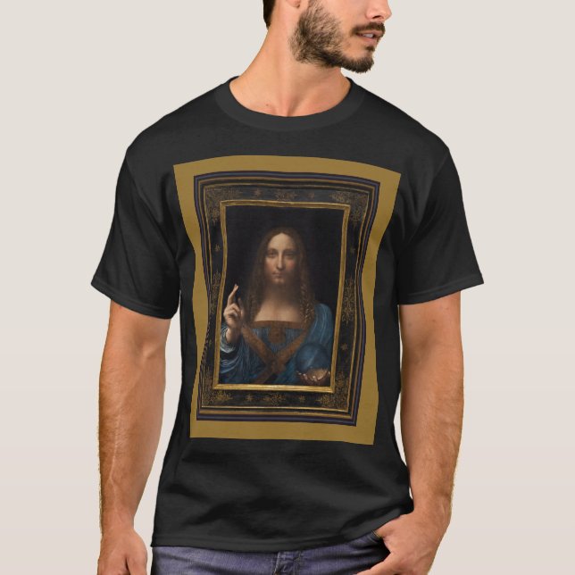 T-shirt Leonardo da Vinci 1500 Salvator Mundi fine art (Devant)