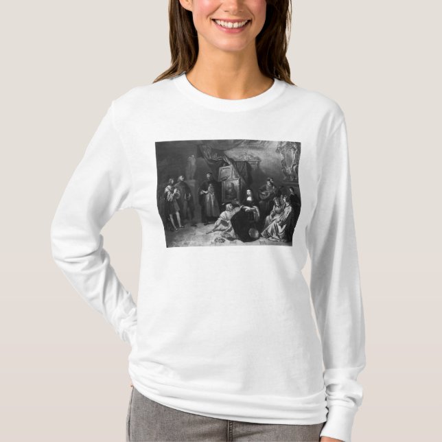 T-shirt Leonardo da Vinci peignant le Gioconda (Devant)