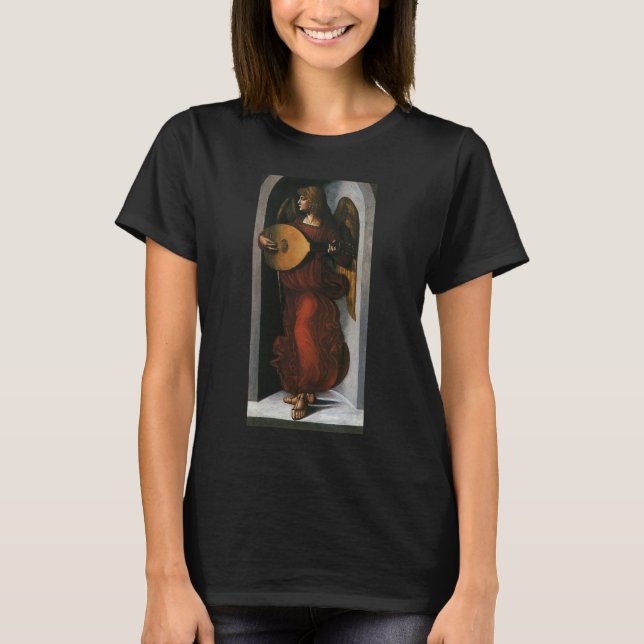 T-shirt Leonardo da Vinci"s Un ange en rouge avec une liqu (Devant)