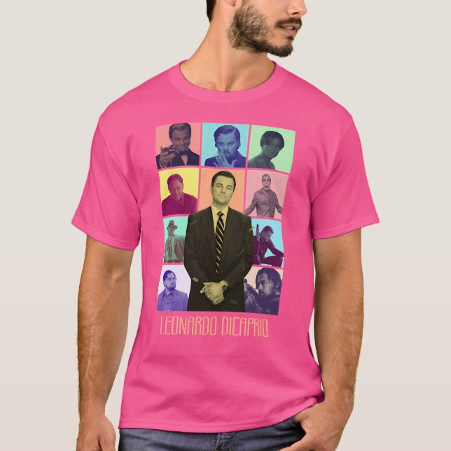T-shirt Leonardo Dicaprio - Collage des rôles emblématique (Devant)