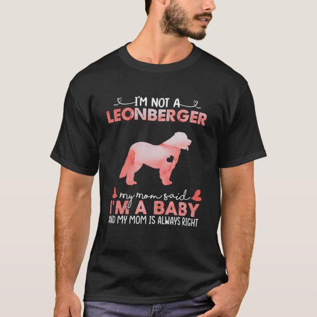 T-shirt Leonberger Chien Maman Dit Bébé Drôle Drôle Cadeau (Devant)