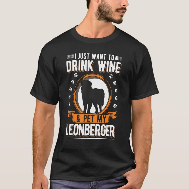 T-shirt Leonberger et Wine (Devant)