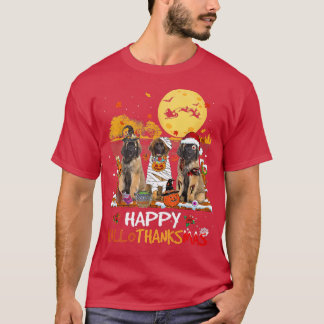 T-shirt Leonberger Happy Hallothanksmas Halloween Thanksgi