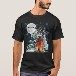 T-shirt Leonberger sous la neige de la lune Pajama de Noël