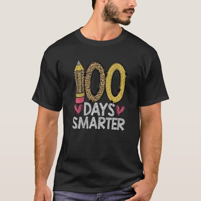 T-shirt Léopard 100 jours plus intelligent 100e jour d'éco (Devant)