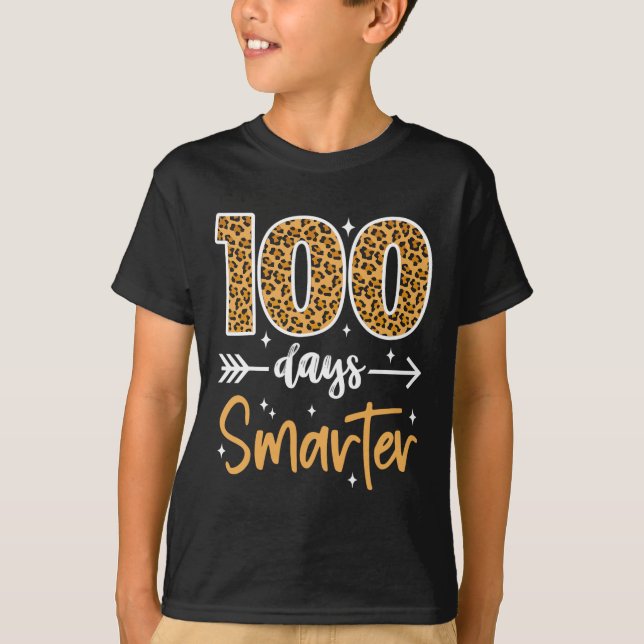 T-shirt Leopard 100e Jour D'Enseignant Enfants 100 Jours (Devant)