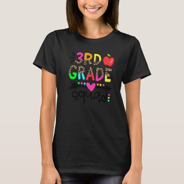 T-shirt Leopard 3e Classe Enseignant Premier Jour De Scho (Devant)