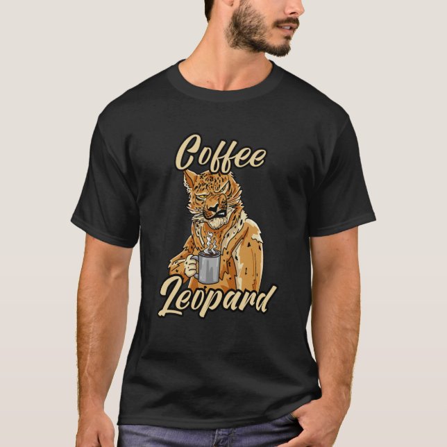 T-shirt Léopard à café Barista matinal grincheux Café pour (Devant)