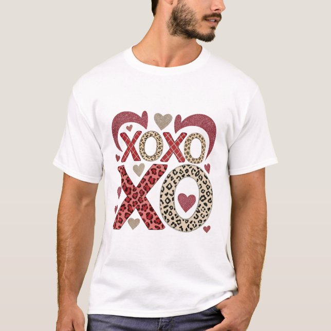 T-shirt leopard and glitter XOXO Pattern (Devant)