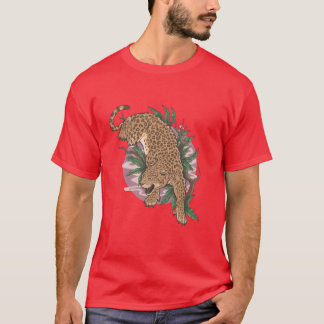 T-shirt léopard animal sauvage grimper famille