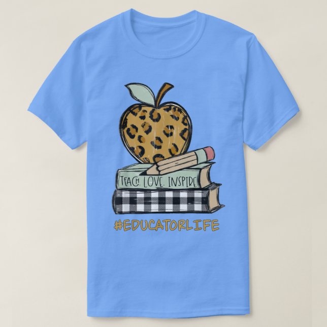 T-shirt Leopard Apple ÉDUCATEUR VIE Retour À L'École Class (Design devant)