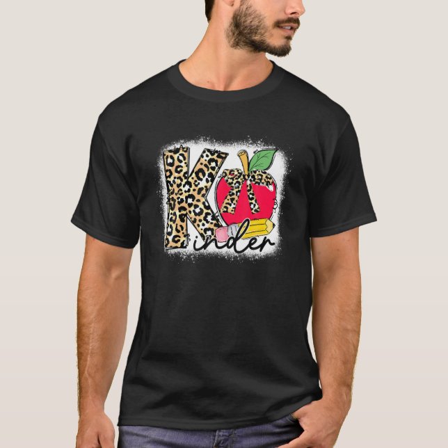 T-shirt Leopard Apple Kindergarten Étudiant Teacher Back T (Devant)