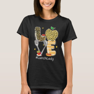 T-shirt Leopard Apple Love Déjeuner Lady Cafétéria Personn