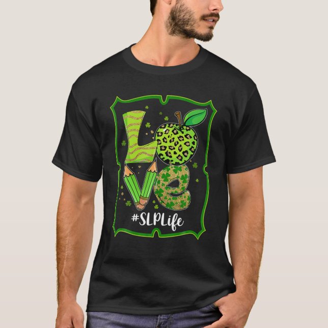 T-shirt Leopard Apple LOVE orthophoniste pharmacothérapeut (Devant)