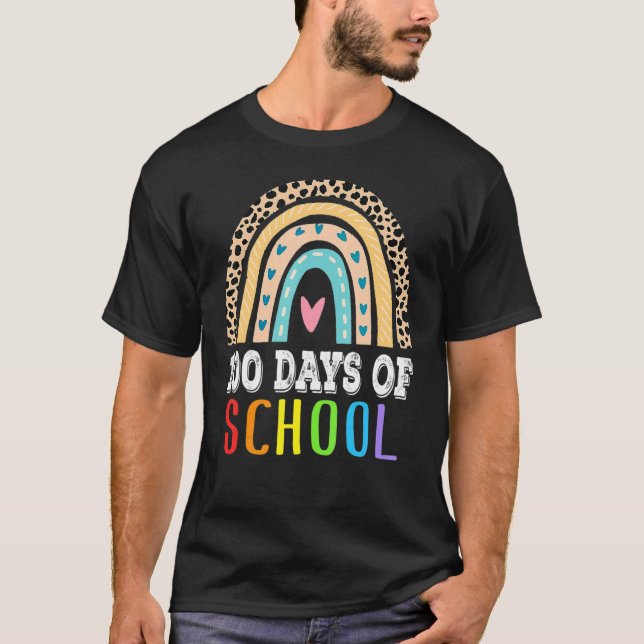 T-shirt Leopard Arc-En-Ciel 100 Jours De Professeur Scolai (Devant)