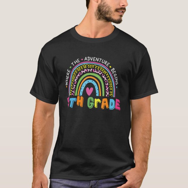 T-shirt Leopard Arc-en-ciel 5e année où l'aventure (Devant)