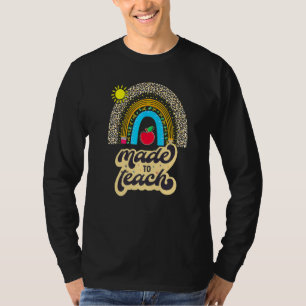 T-shirt Léopard Arc-En-Ciel Fait Pour Enseigner Enseignan