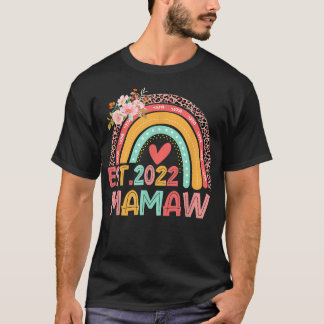 T-shirt Léopard Arc-en-ciel Mamaw 2022 Floral Fête des mèr
