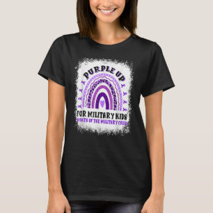 T-shirt Leopard Arc-en-ciel Militaire Mois Purple Up Ble