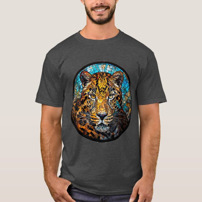 T-shirt Léopard aux tons chauds et froids (Devant)