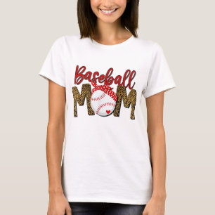 T-shirt Léopard Baseball Maman Fête des Mères Bande-tête r