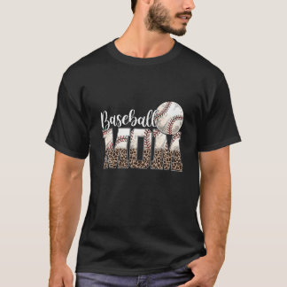 T-shirt Leopard Baseball Maman Jour de la Vie Cheval Maman