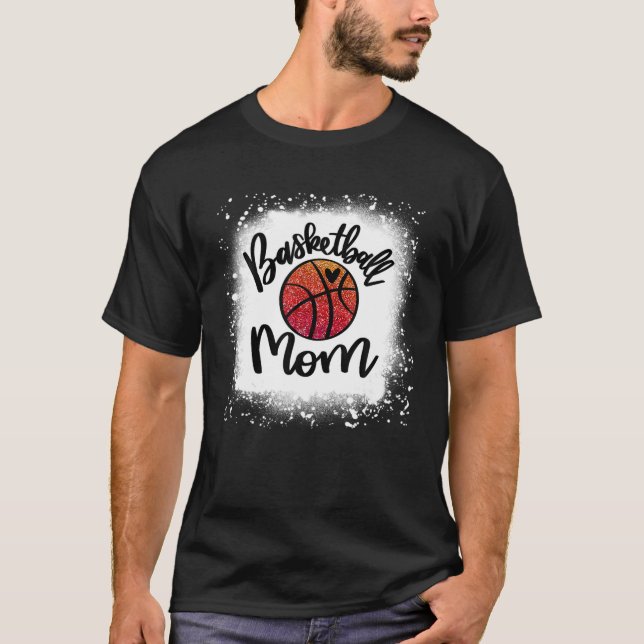 T-shirt Leopard Bleached Basketball Maman Jeu Jour Cadeau (Devant)