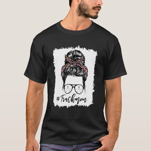 T-shirt Léopard Bleached Pink Track Maman Vie Messeuse Bun (Devant)