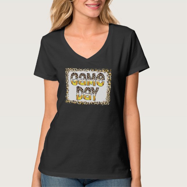 T-shirt Leopard Bleu Softball Jour Vibes Softball (Devant)