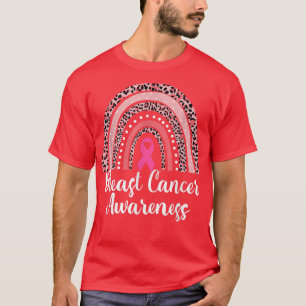 T-shirt Leopard Boho arc-en-ciel Sensibilisation au cancer