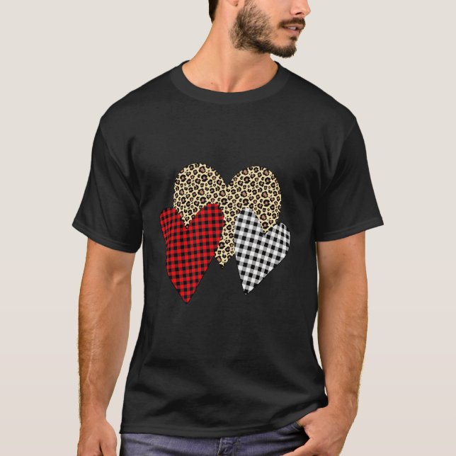 T-shirt Léopard Buffalo Débordé Plaid Épissé Coeur Valen (Devant)