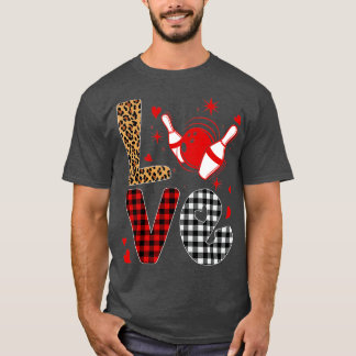 T-shirt Leopard Buffalo Plaid Bowling Lecteur Funny Valent