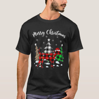 T-shirt Léopard Buffalo Plaid Correspondant Chien Foxhound