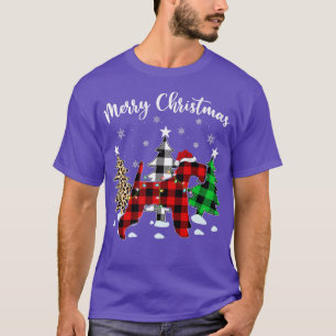 T-shirt Leopard Buffalo Plaid Wire Fo Terrier Chien Christ