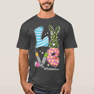 T-shirt Leopard Bunny LOVE Infirmière pédiatrique Funny Pâ