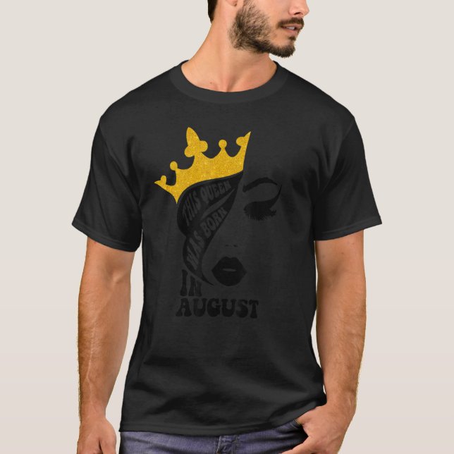 T-shirt Leopard Cette Reine Est Née En Août Joyeux Anniver (Devant)