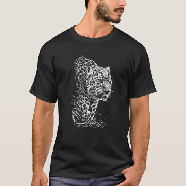 T-shirt Leopard Cheetah Cheetah Jaguar Wild Cat Predator P (Devant)