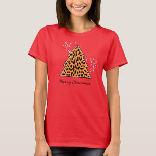T-shirt Leopard cheetah Christmas Tree