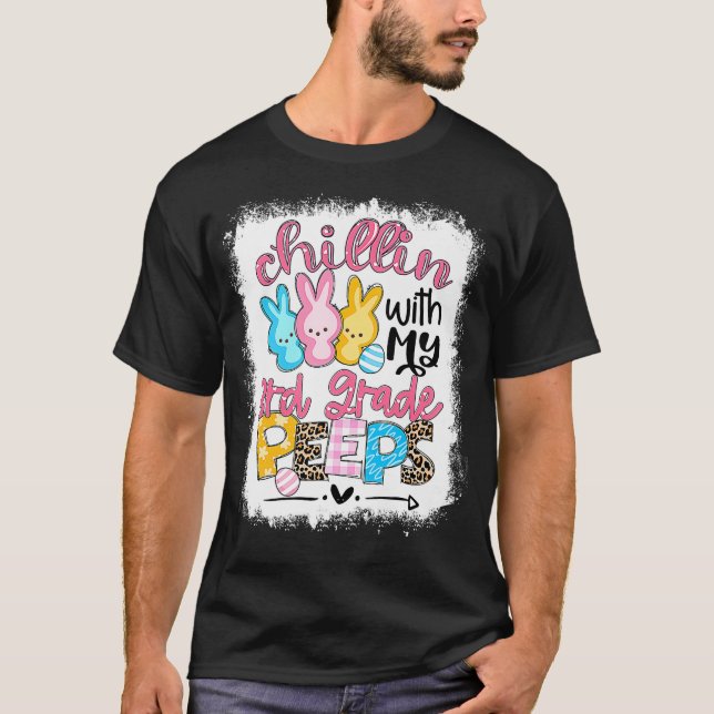 T-shirt Leopard Chillin Avec Mon Enseignant Bunnies 3e Cla (Devant)
