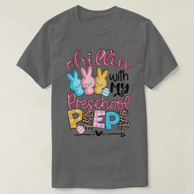 T-shirt Leopard Chillin Avec Mon Enseignant Bunnies De La  (Design devant)