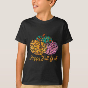 T-shirt Leopard Citrouille Happy Automne Yall Automne Citr