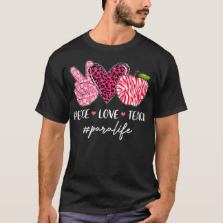 T-shirt Leopard Coeur Apprendre Para Appréciation de vie